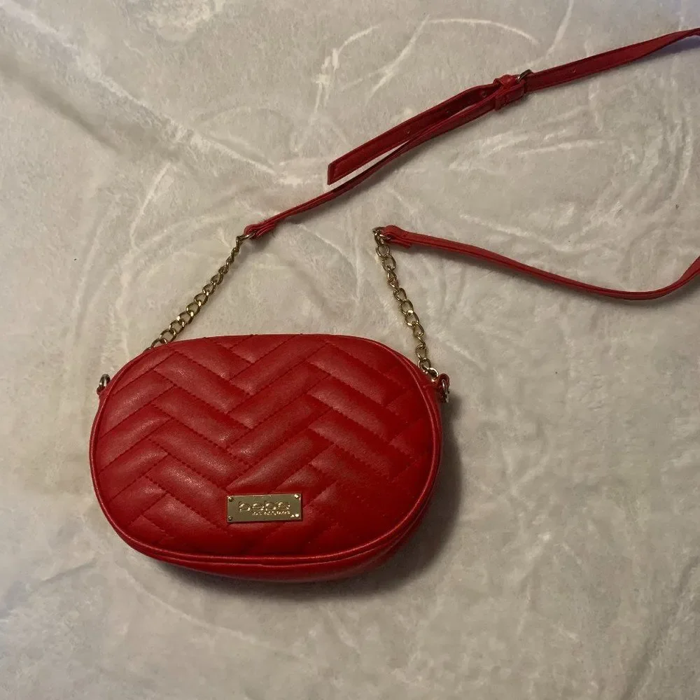 Bebe red crossbody bag